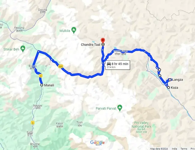 Five day Spiti Valley Bike Tour Package Itinerary