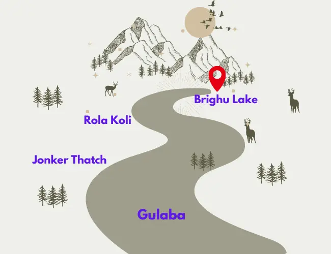 Bhrigu Lake Trek - Map